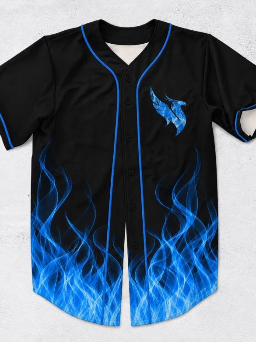 Illenium Blue Flame Phoenix Black Rave Baseball Jersey